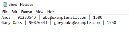 Client text file screenshot